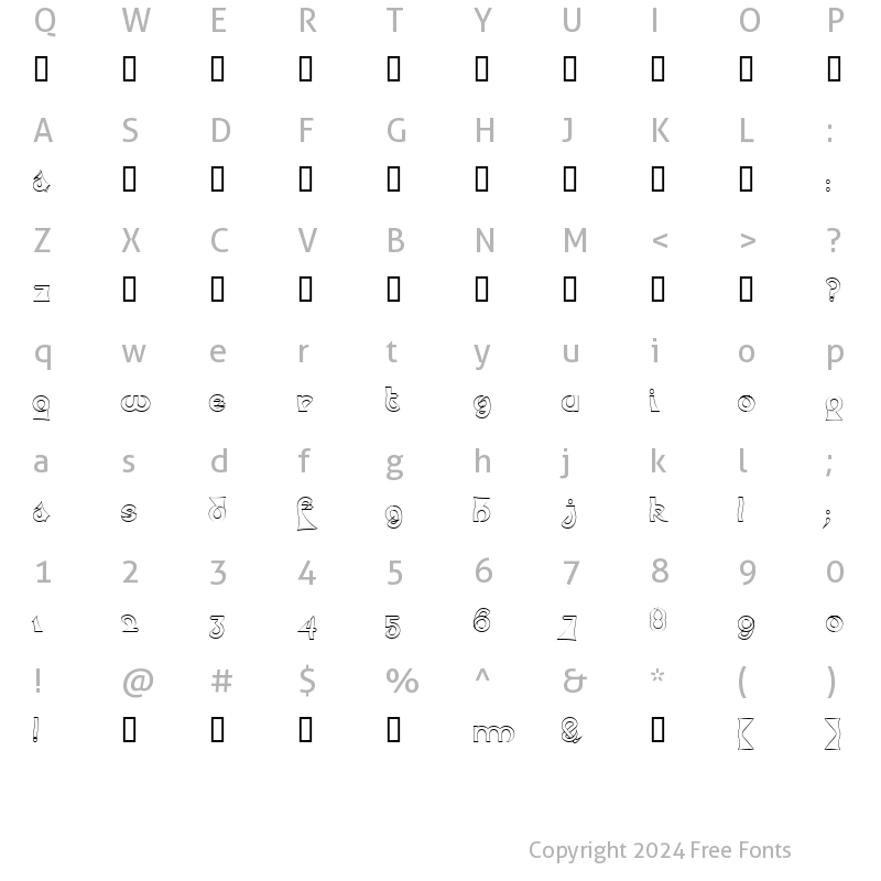 Character Map of Psychotic Elephant Headline