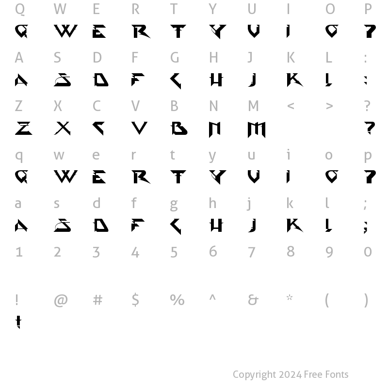 Character Map of PsyType Regular