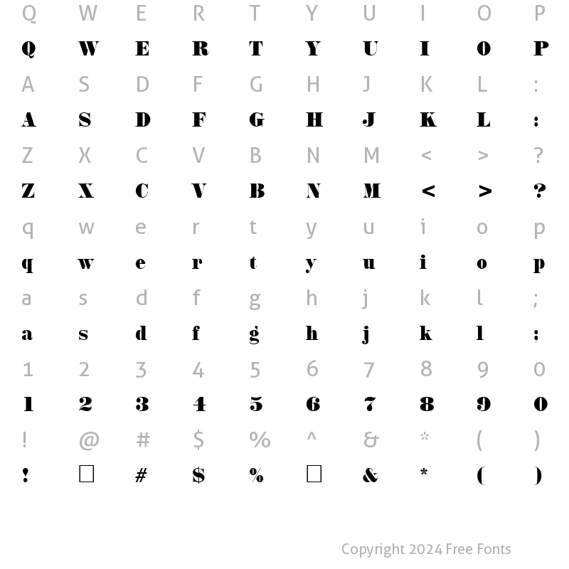 Character Map of PT Cargo Normal