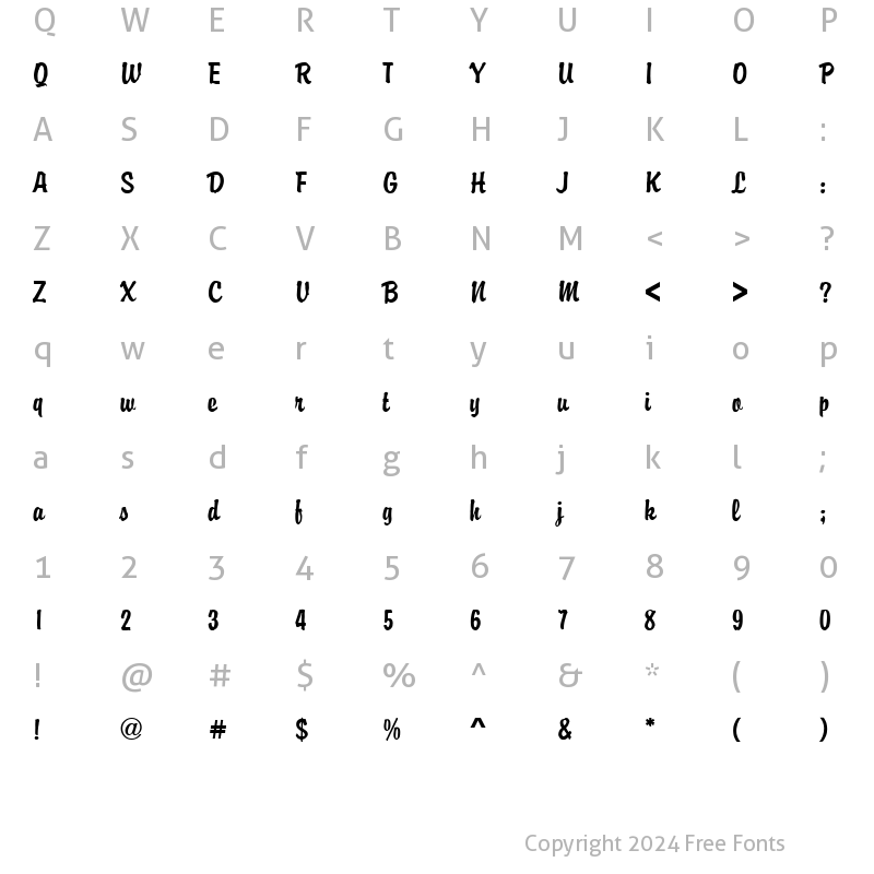 Character Map of PT Dog-ear Normal