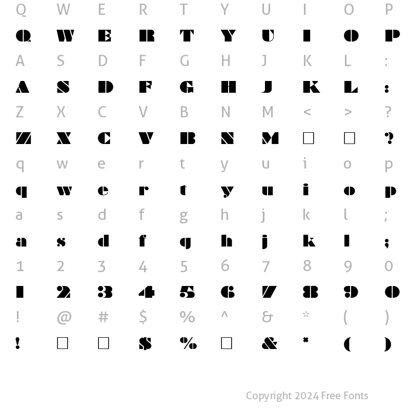 Character Map of PT Footlocker Normal