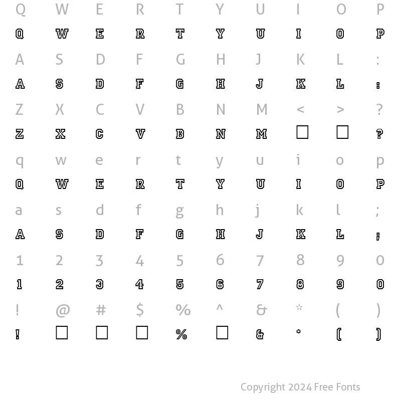 Character Map of PT Letter Sweater Normal