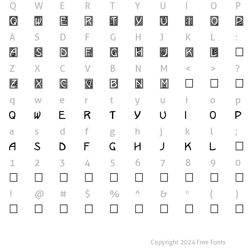 Character Map of PT Letterbook Normal