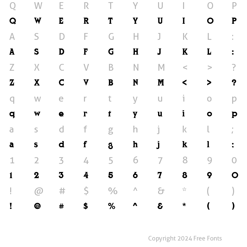 Character Map of PT Mercury Normal