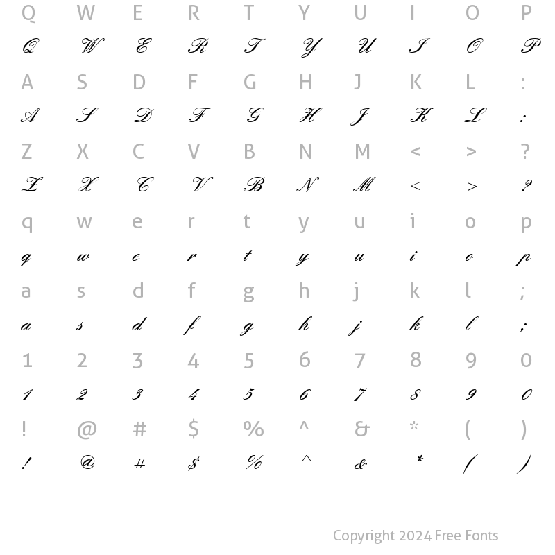 Character Map of PT Orchid Medium Normal