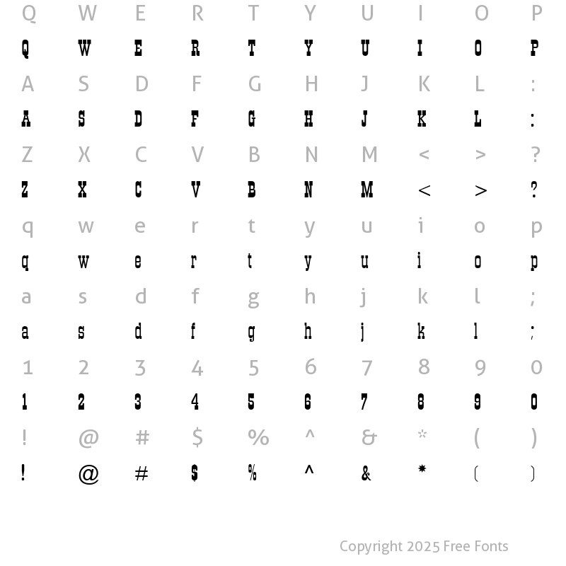 Character Map of PT Sasparilla Normal