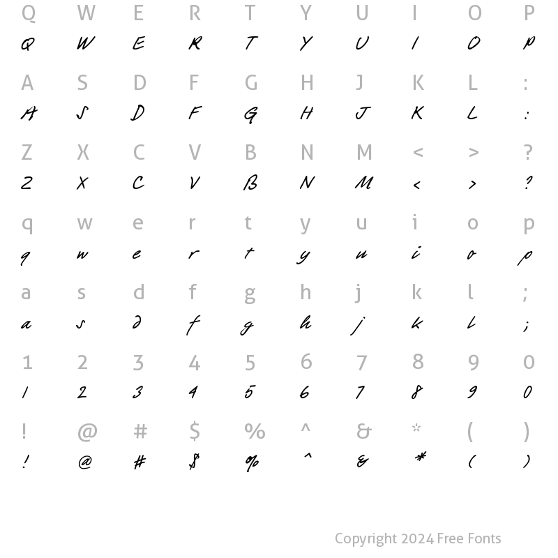 Character Map of PT Script Barguzin Regular