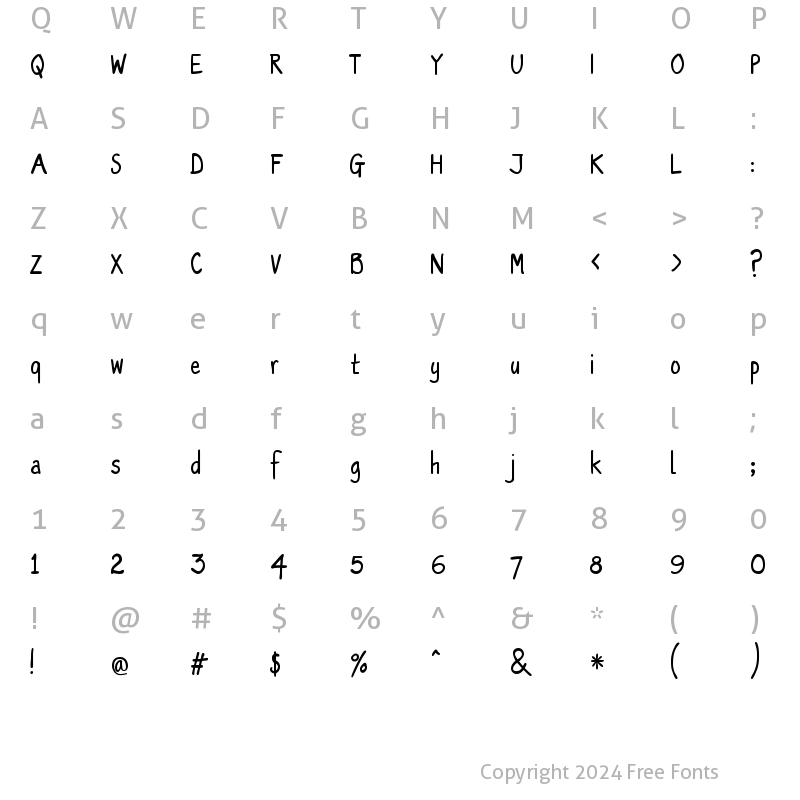 Character Map of PT Script Eclipse Regular