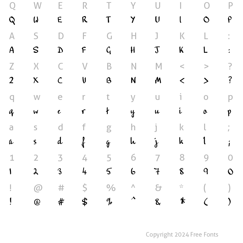 Character Map of PT Script Rainbow Regular