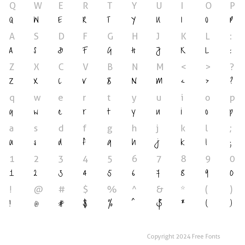 Character Map of PT Script Sirocco Regular