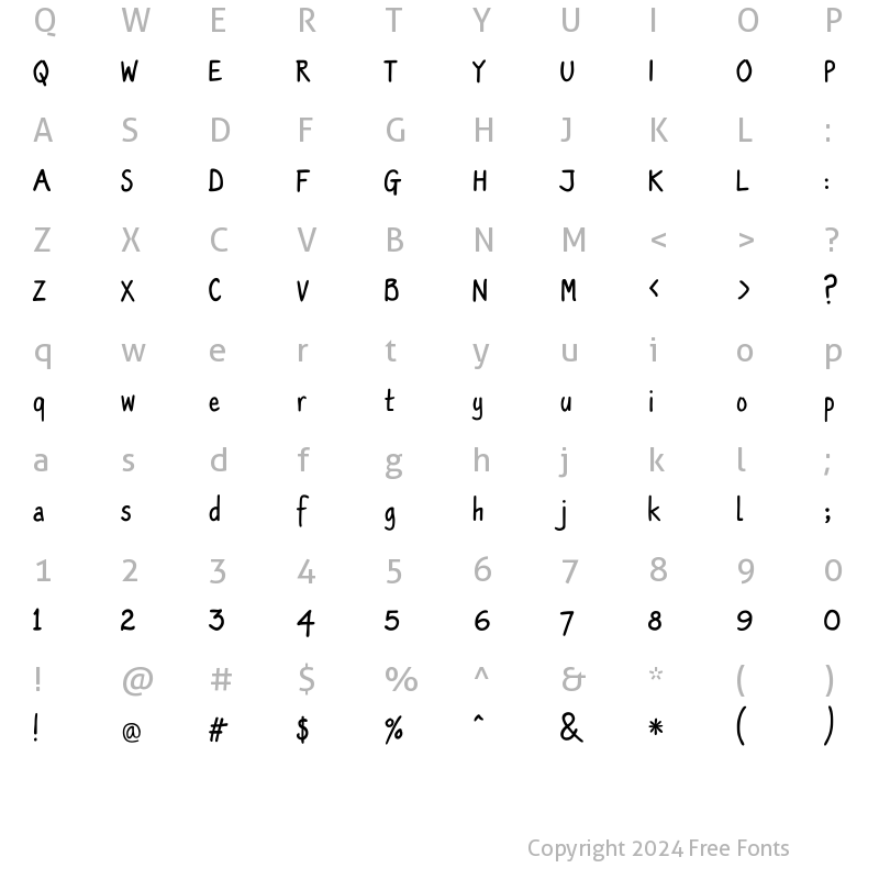 Character Map of PT Script (Unreg.) Eclipse Regular