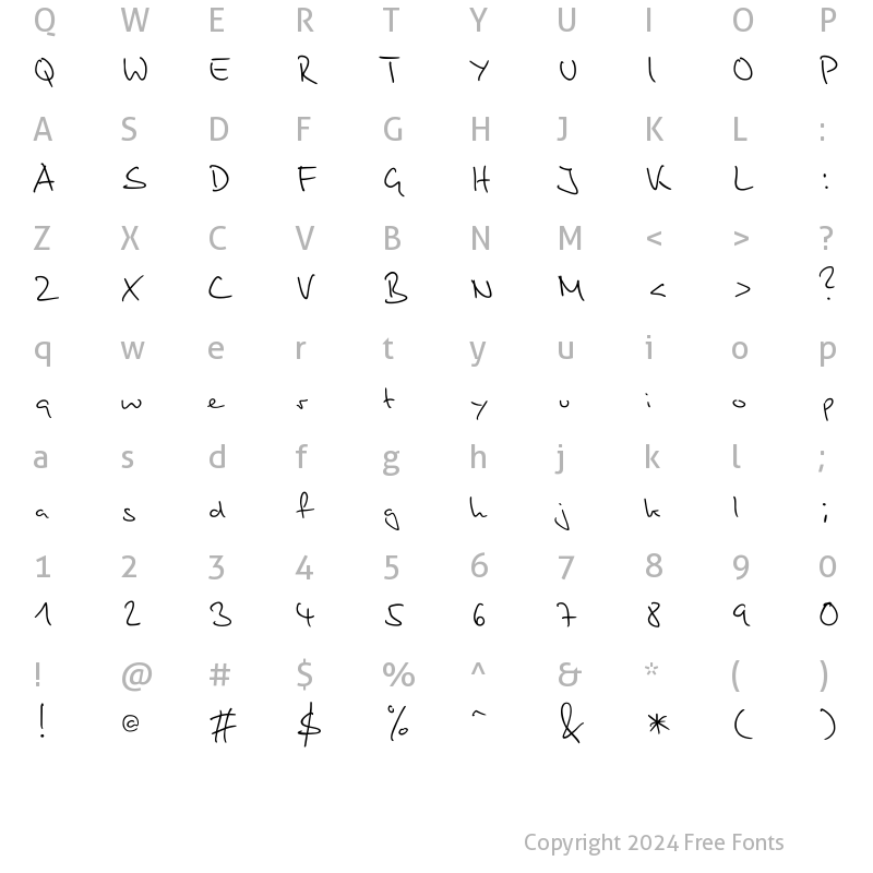 Character Map of PT Script (Unreg.) Fog Regular