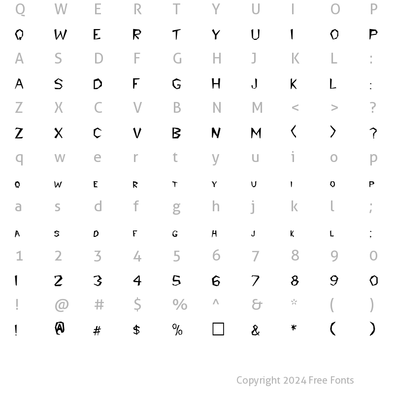 Character Map of PT Stone Age Normal