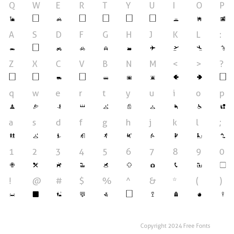 Character Map of PT Unisyms Normal