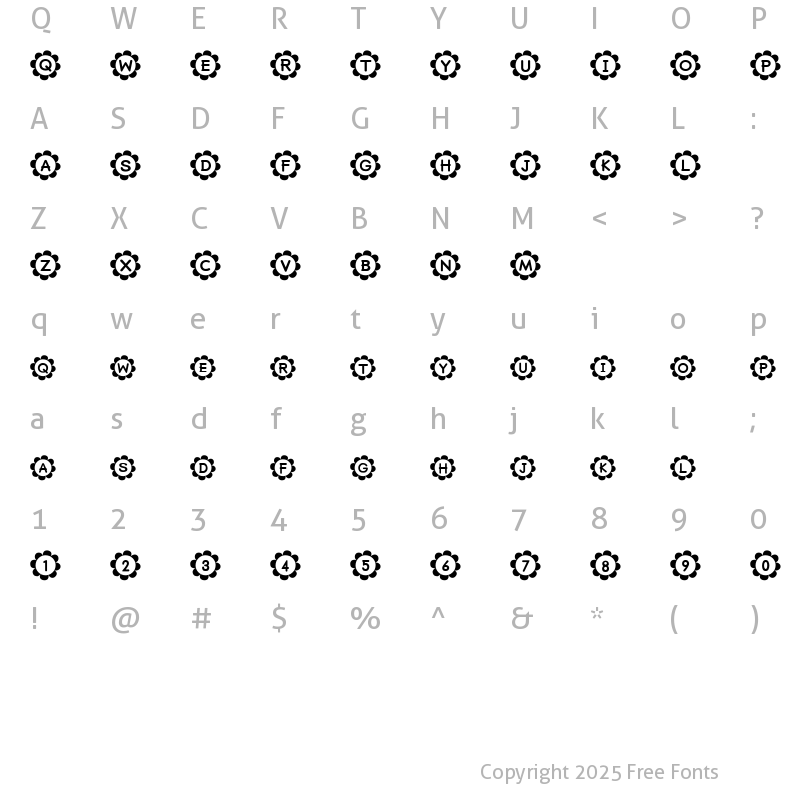 Character Map of PU-RI-N (sRB) Regular