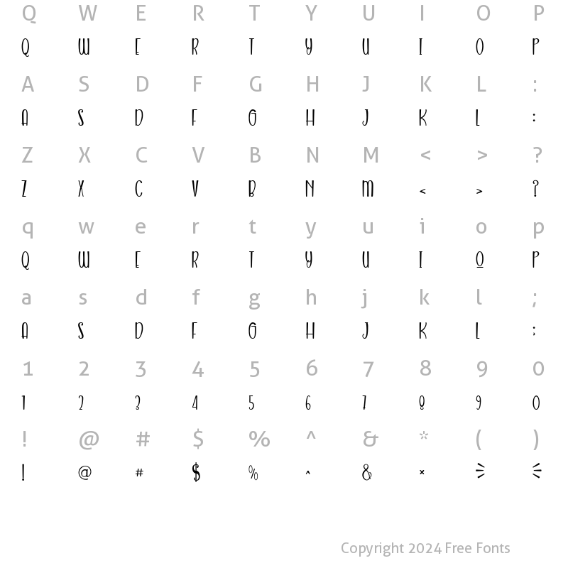 Character Map of PUCCERY LOVE Regular