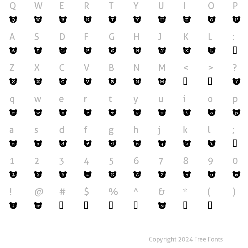 Character Map of puchan Regular