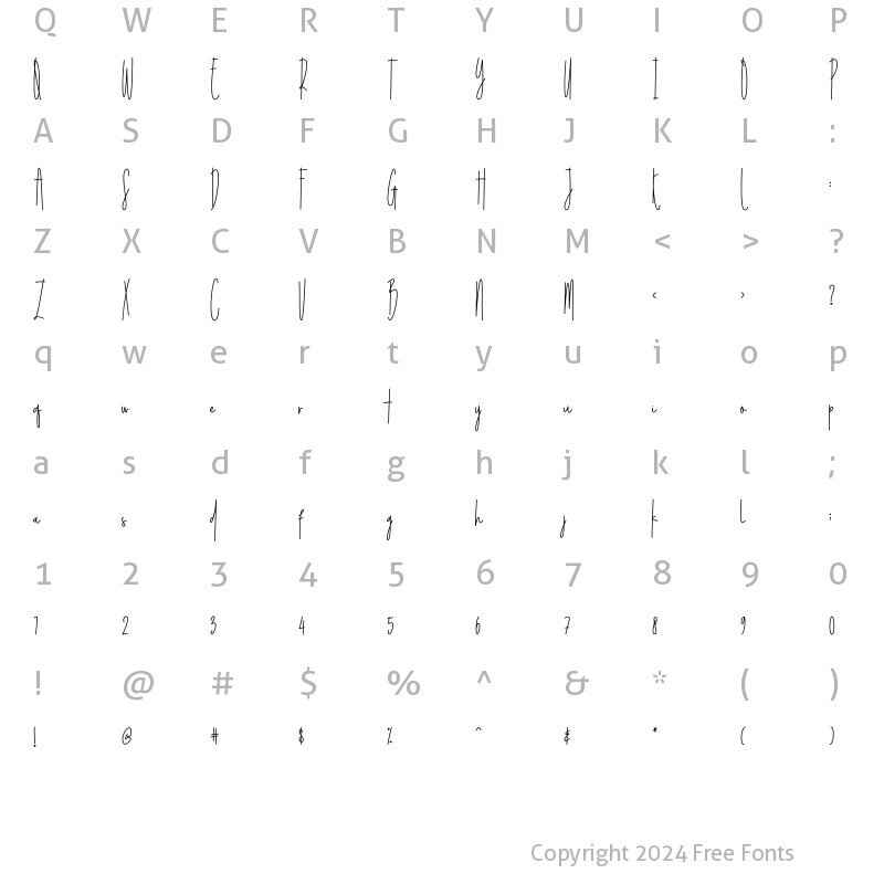 Character Map of Pudding Regular