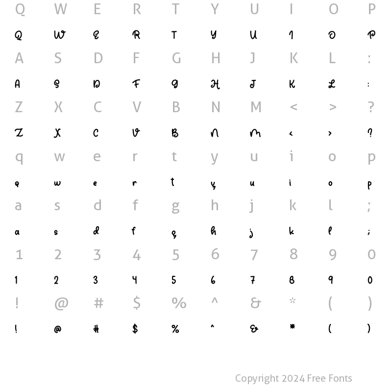 Character Map of Pudel Regular