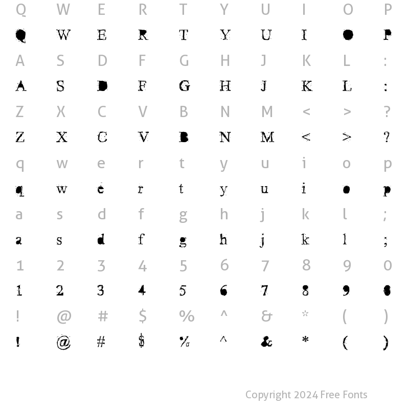 Character Map of Pudmonkey Regular