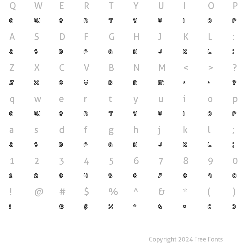 Character Map of PuffyDreamland Regular