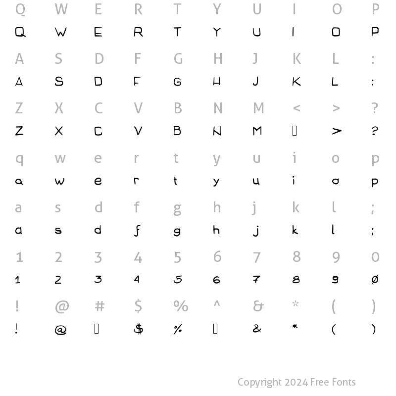 Character Map of Pugzley Regular