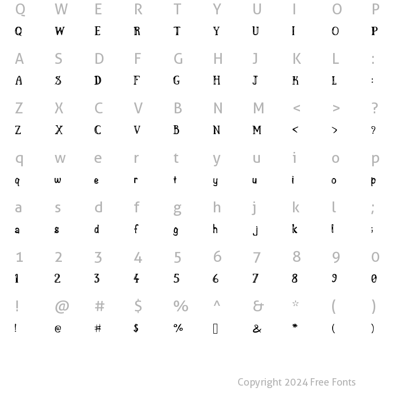 Character Map of Pugzley SplitUptight