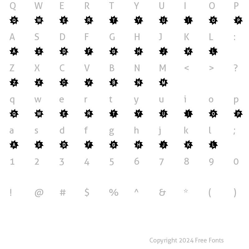 Character Map of Pukisaka Regular