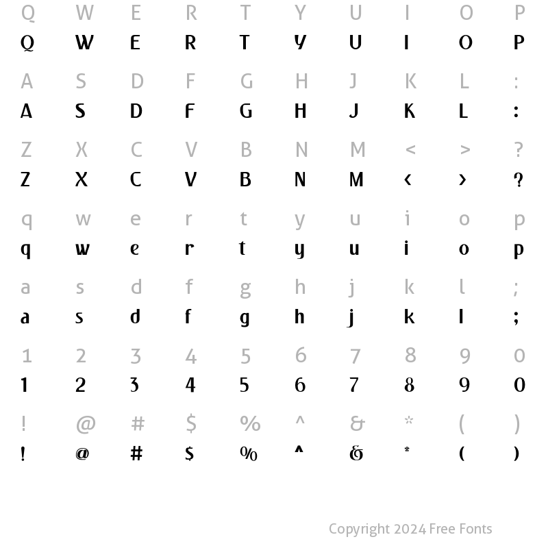 Character Map of Pulchella Regular