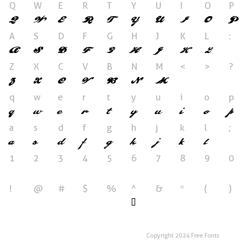 Character Map of Pullman  Demo Regular