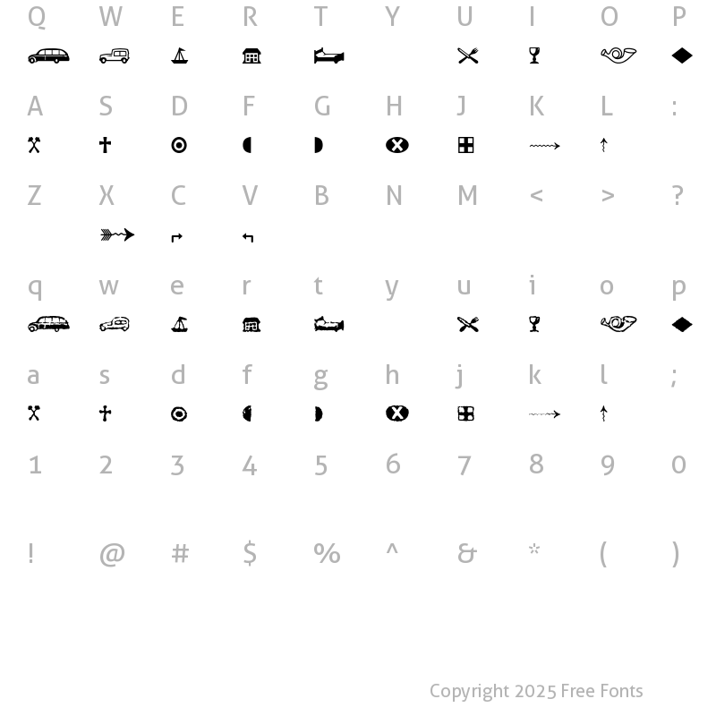 Character Map of Pullman Symbol Regular