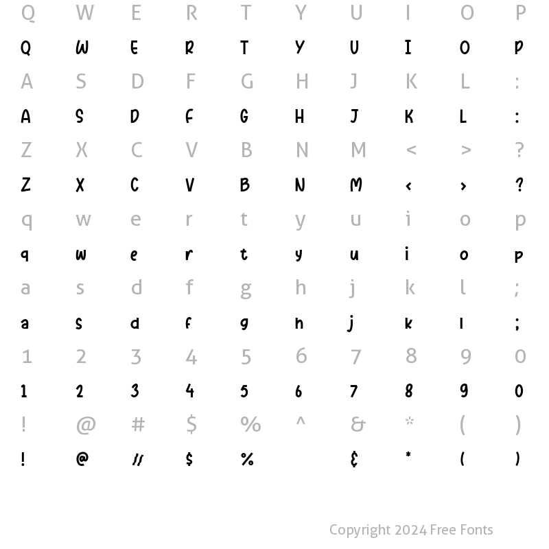 Character Map of Pumkinpie Regular