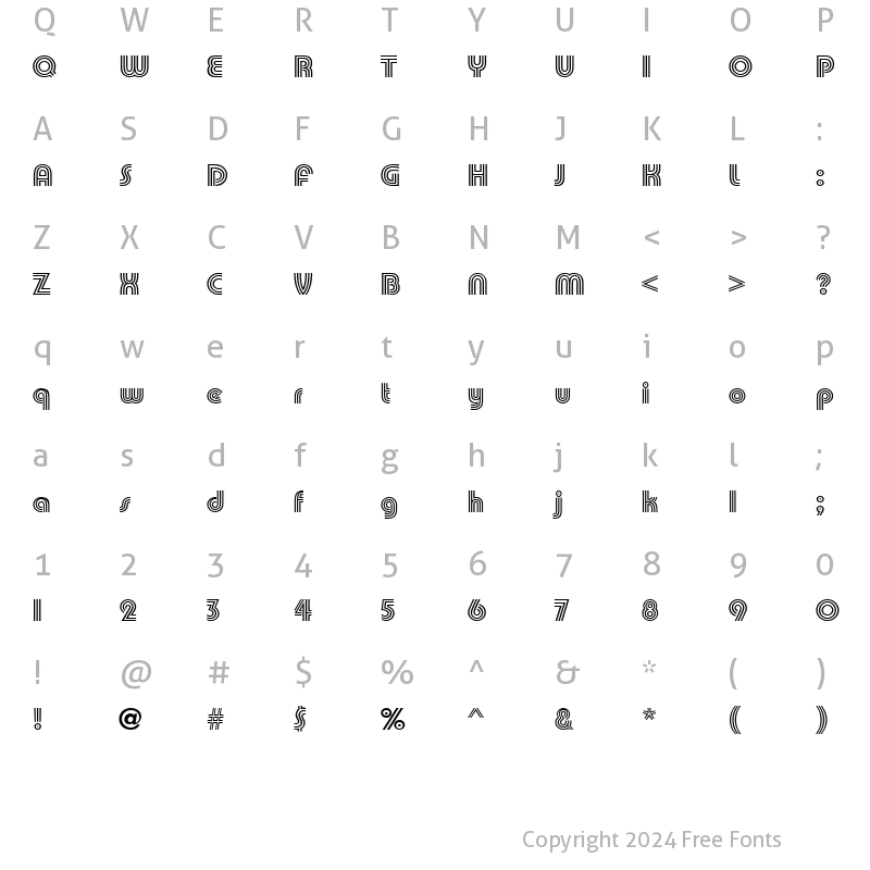 Character Map of Pump Triline Regular