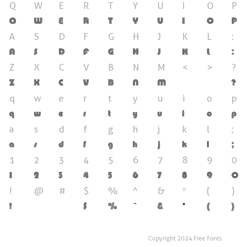 Character Map of PumpEF Triline Regular