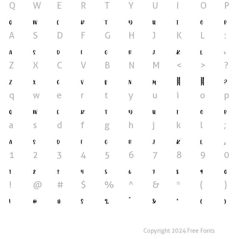 Character Map of Pumpkin Chunk All Caps Sans Regular