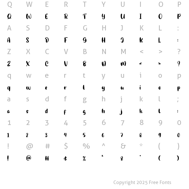 Character Map of Pumpkin Story Regular