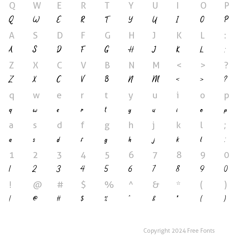 Character Map of Pumpkin Web Regular