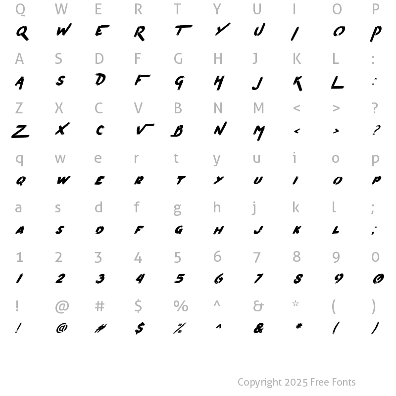 Character Map of Pumpkins Brush Speed Regular