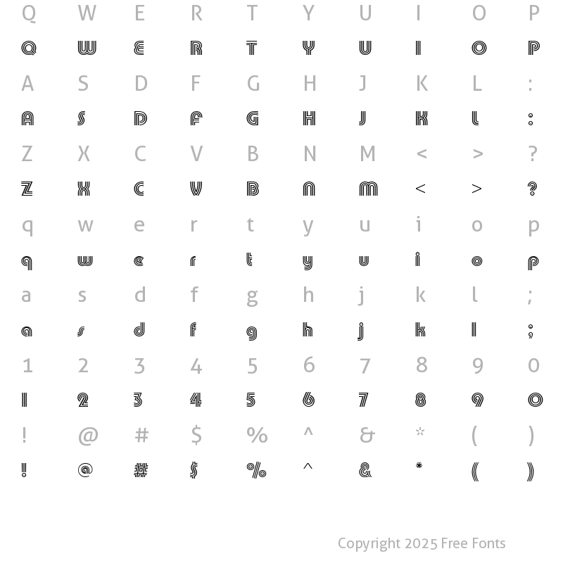 Character Map of PumpTriD Regular