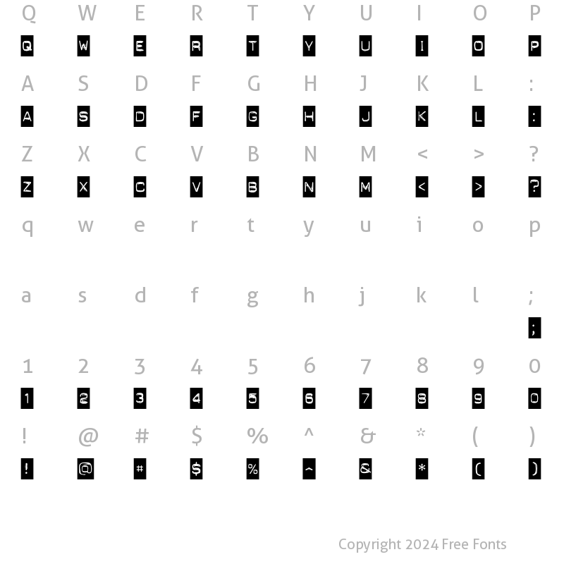 Character Map of Punch Label Regular