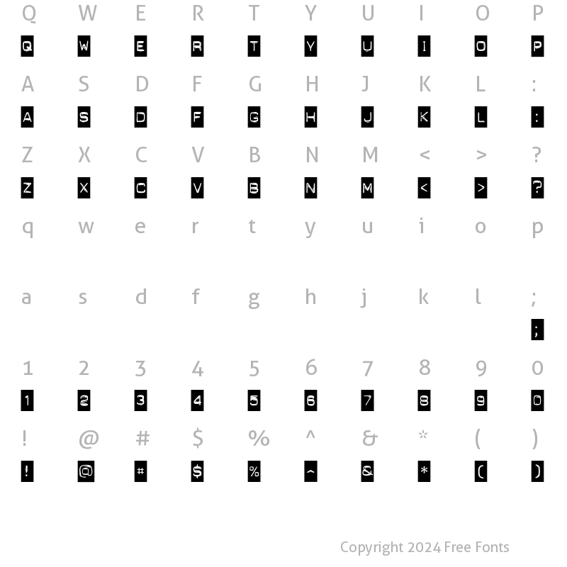 Character Map of Punchlabel Regular