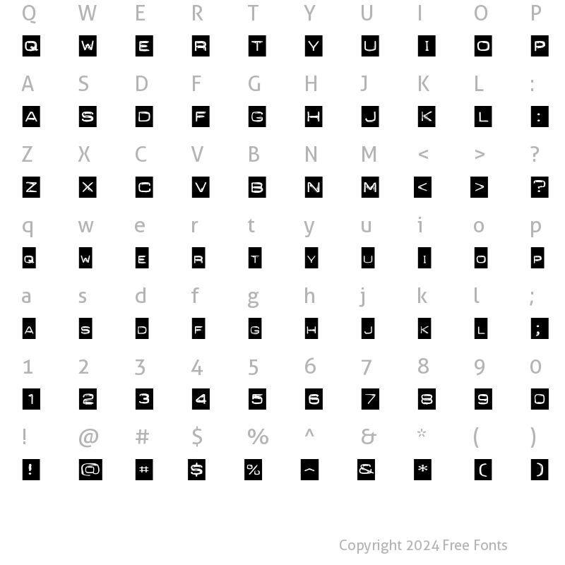 Character Map of PunchLabelExtended Regular