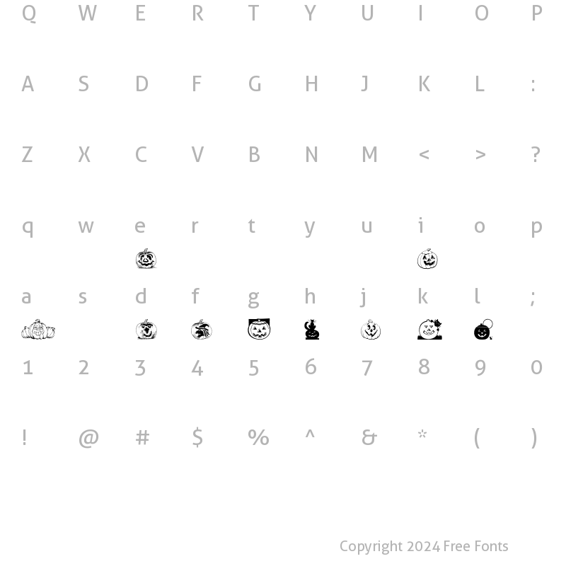 Character Map of Punkins Regular