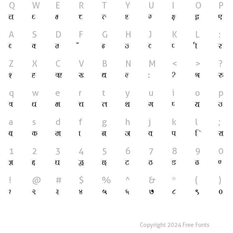 Character Map of Punmaya Normal