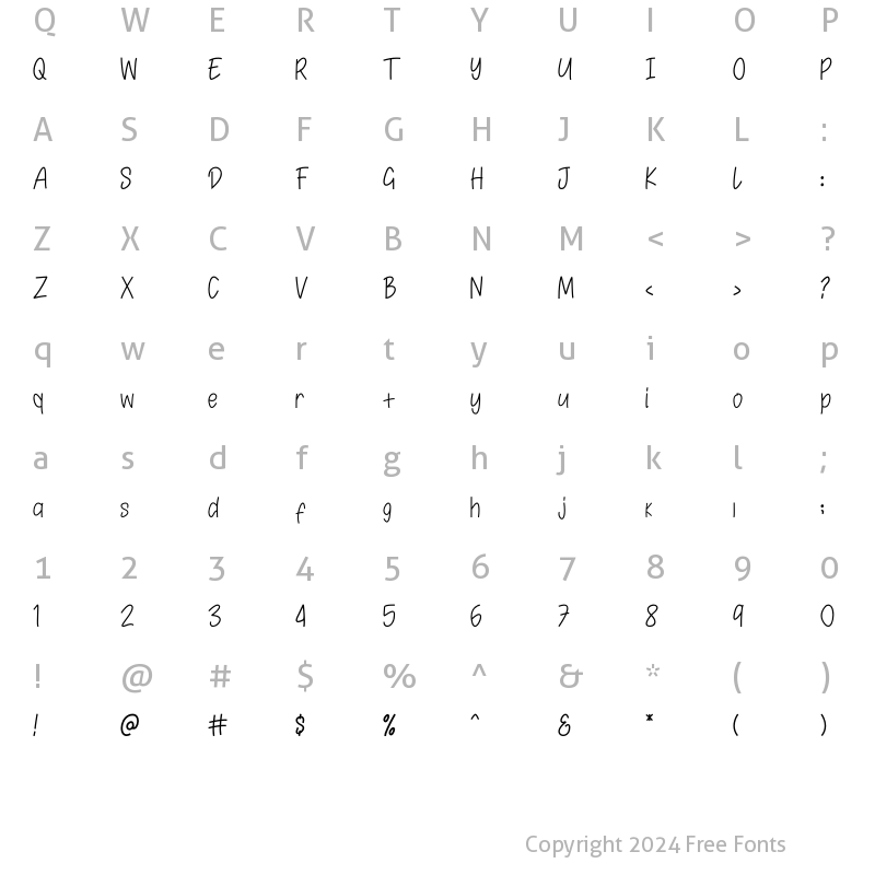 Character Map of Purchuse Regular