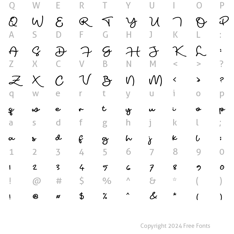 Character Map of Pureline Regular