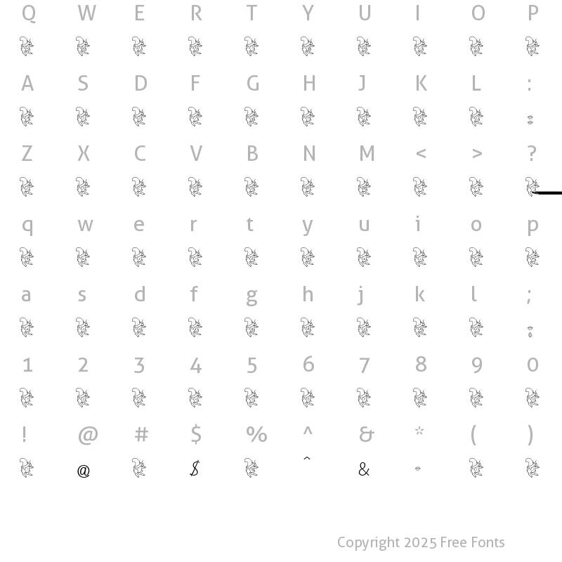 Character Map of Puscheldance Becker Normal