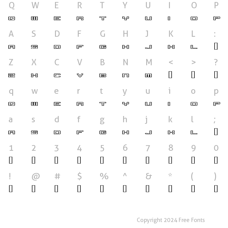 Character Map of pusher Regular