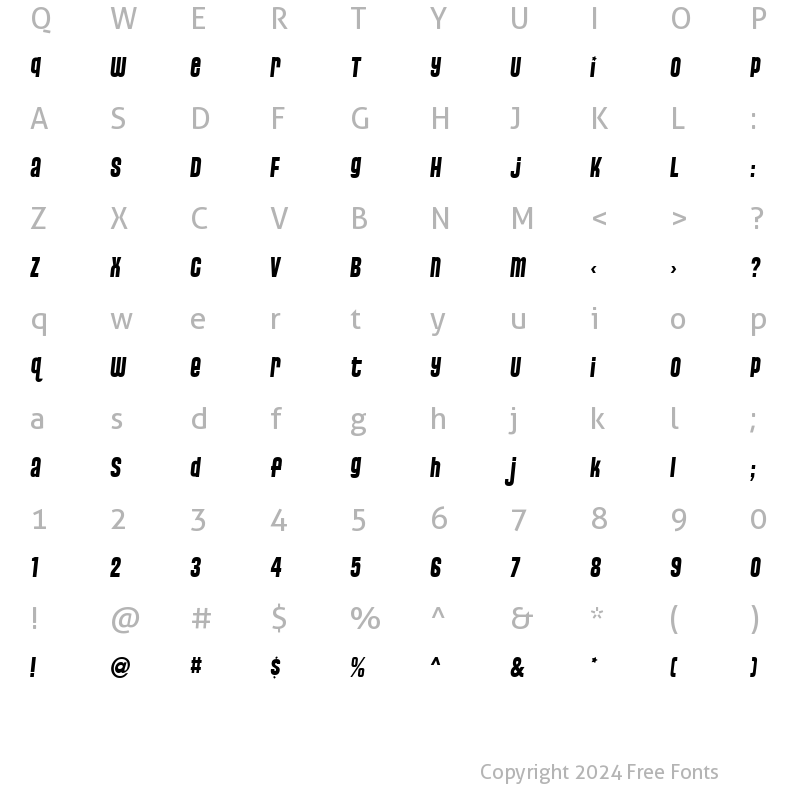 Character Map of Pussycat Sassy