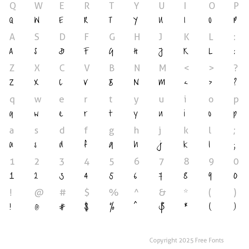 Character Map of PuterNana Regular